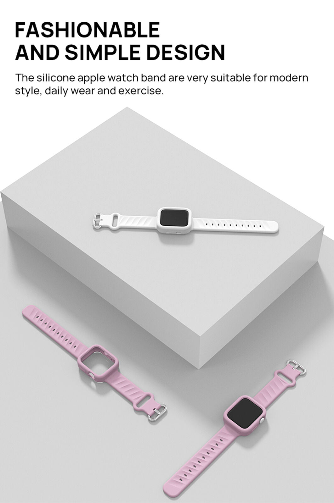 For Apple Watch iWatch Series SE 6 5 4 3 38/42mm Silicone Strap Case Cover Band