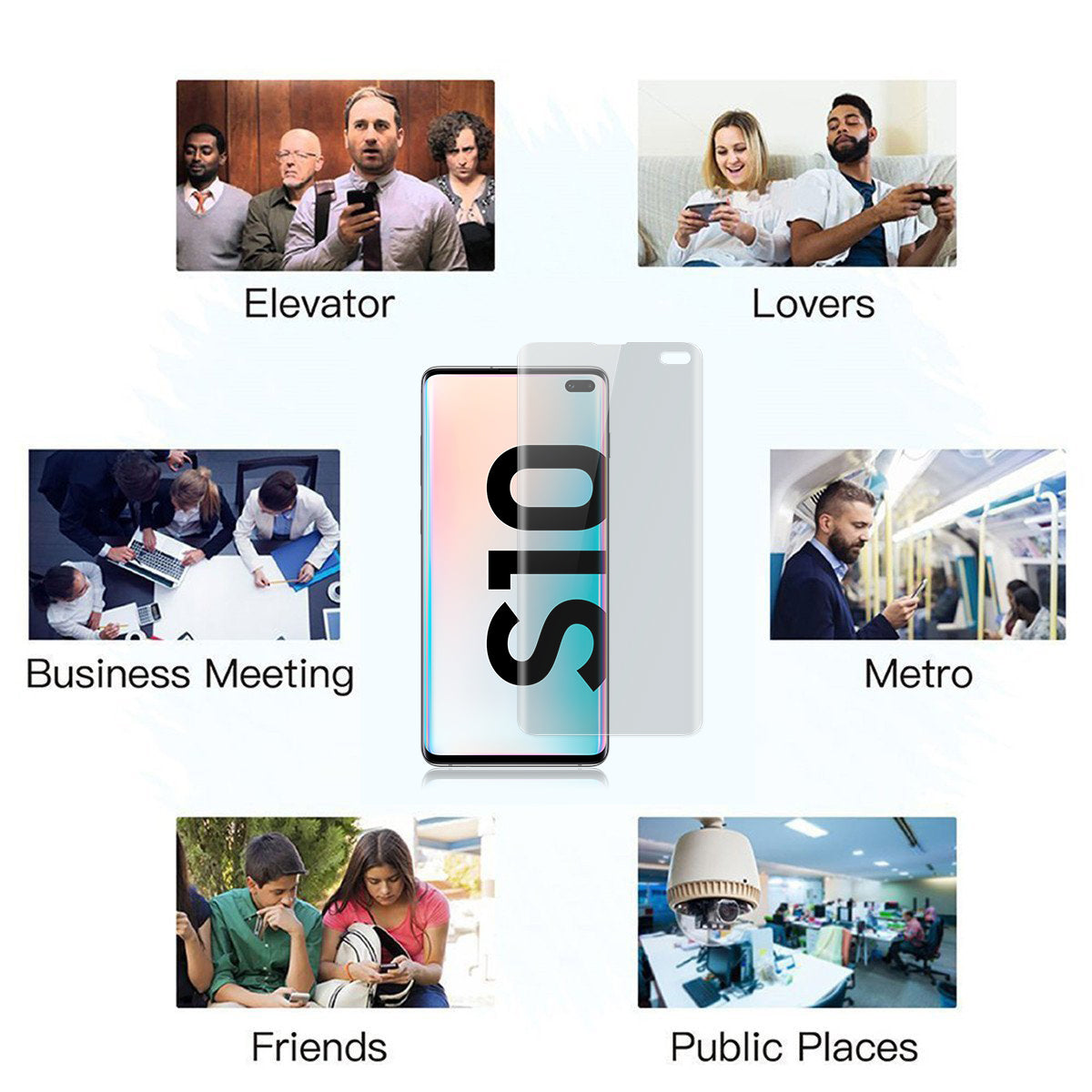Anti Spy Privacy Film CaseFriendly Screen Protector For Galaxy S10 Plus