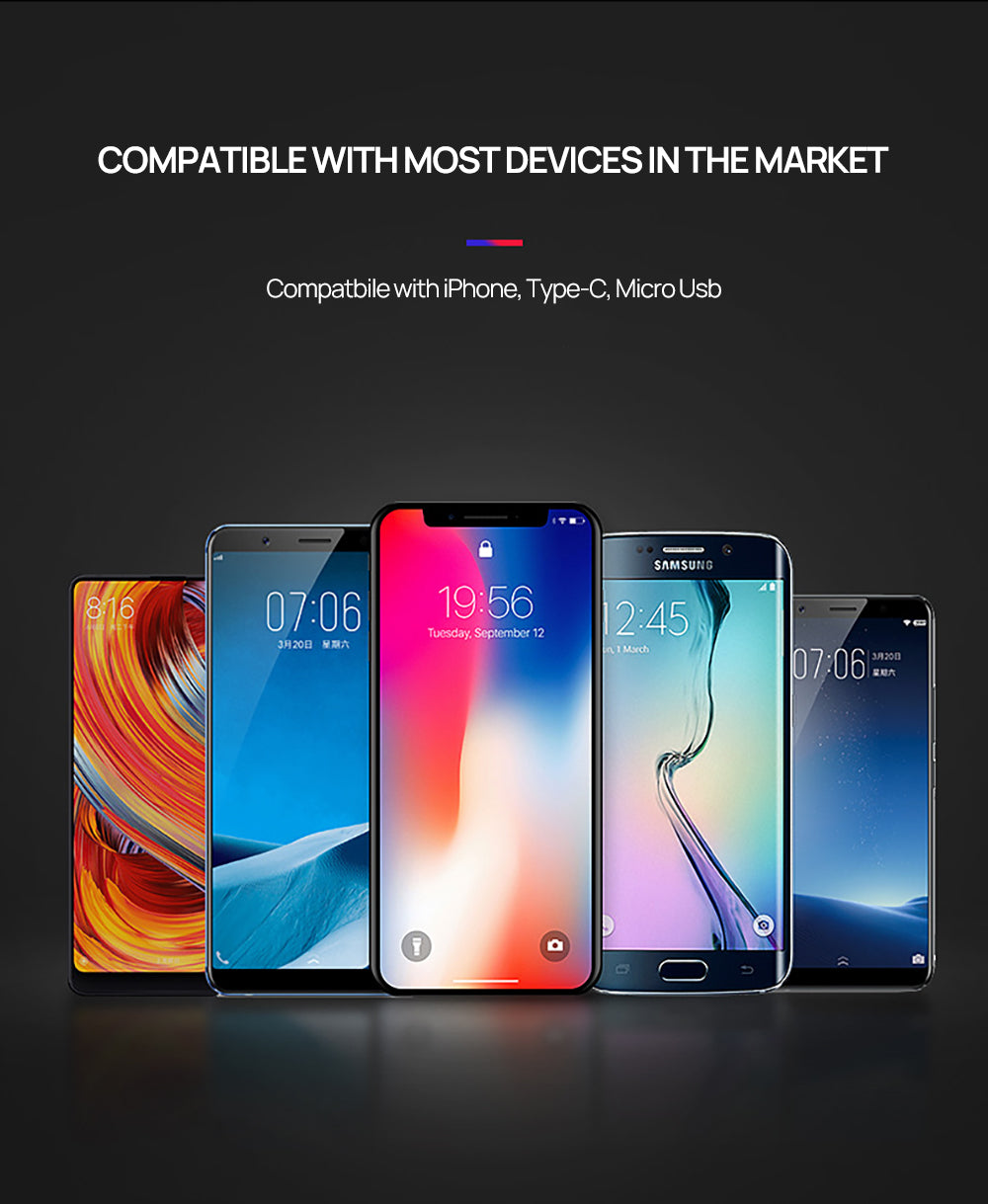 3 in 1 90 Degree Lightning USB Charger Charging Cable Cord For iPhone-Red