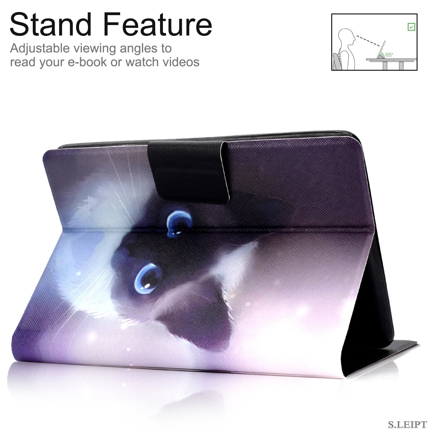 New Amazon Kindle 2019 10th 6" Inch Case Smart Flip Leather Back Slim Cover-Cat