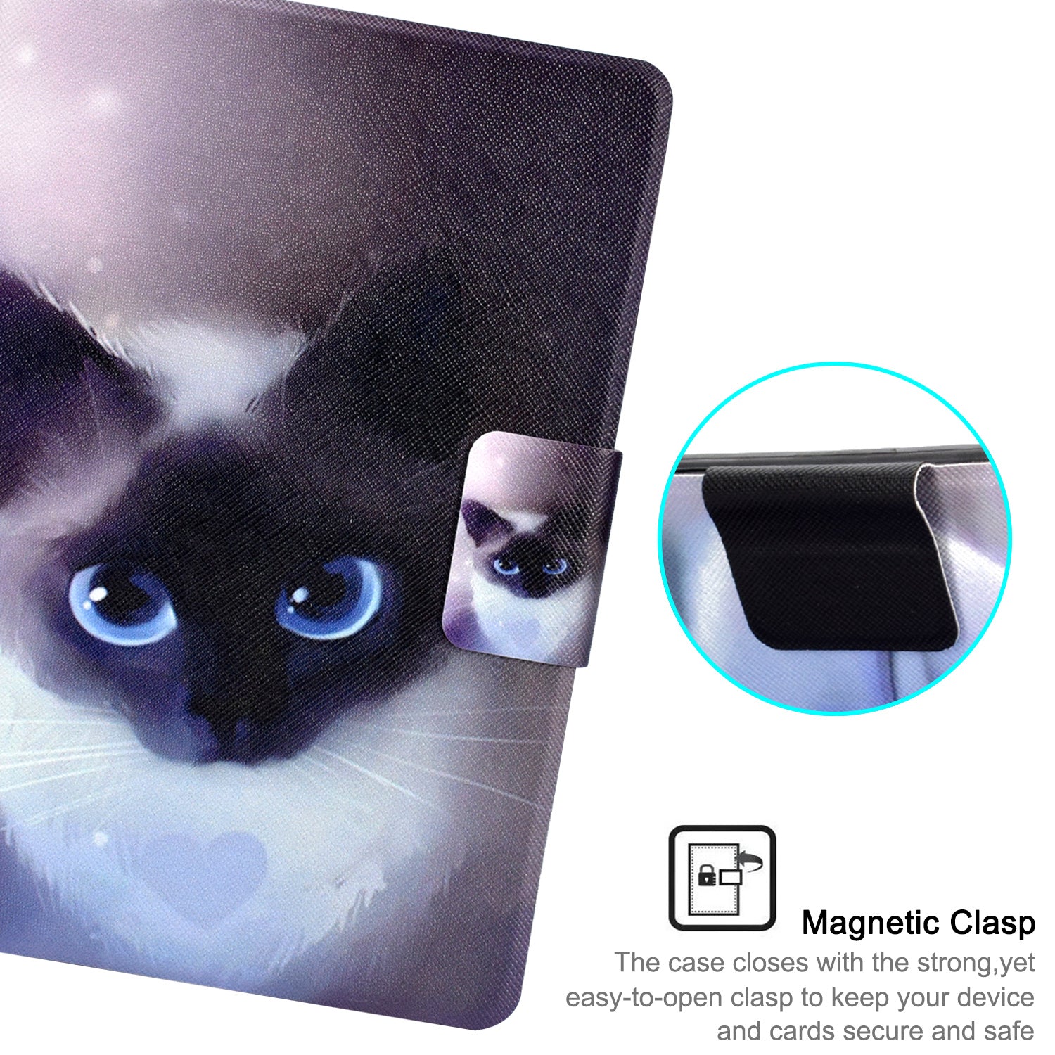 New Amazon Kindle 2019 10th 6" Inch Case Smart Flip Leather Back Slim Cover-Cat