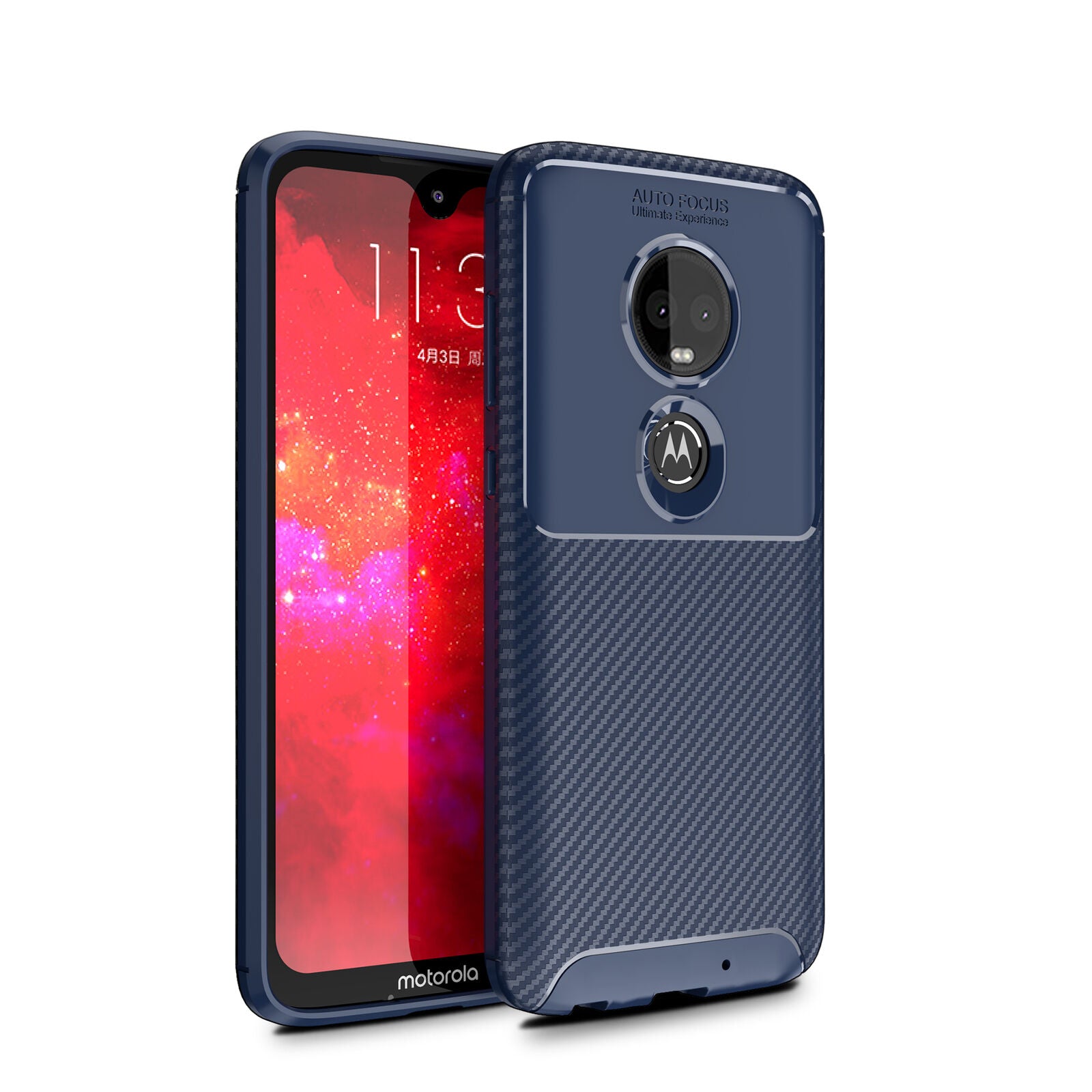 Motorola Moto E5 Shockproof Carbon Fiber soft Case Cover