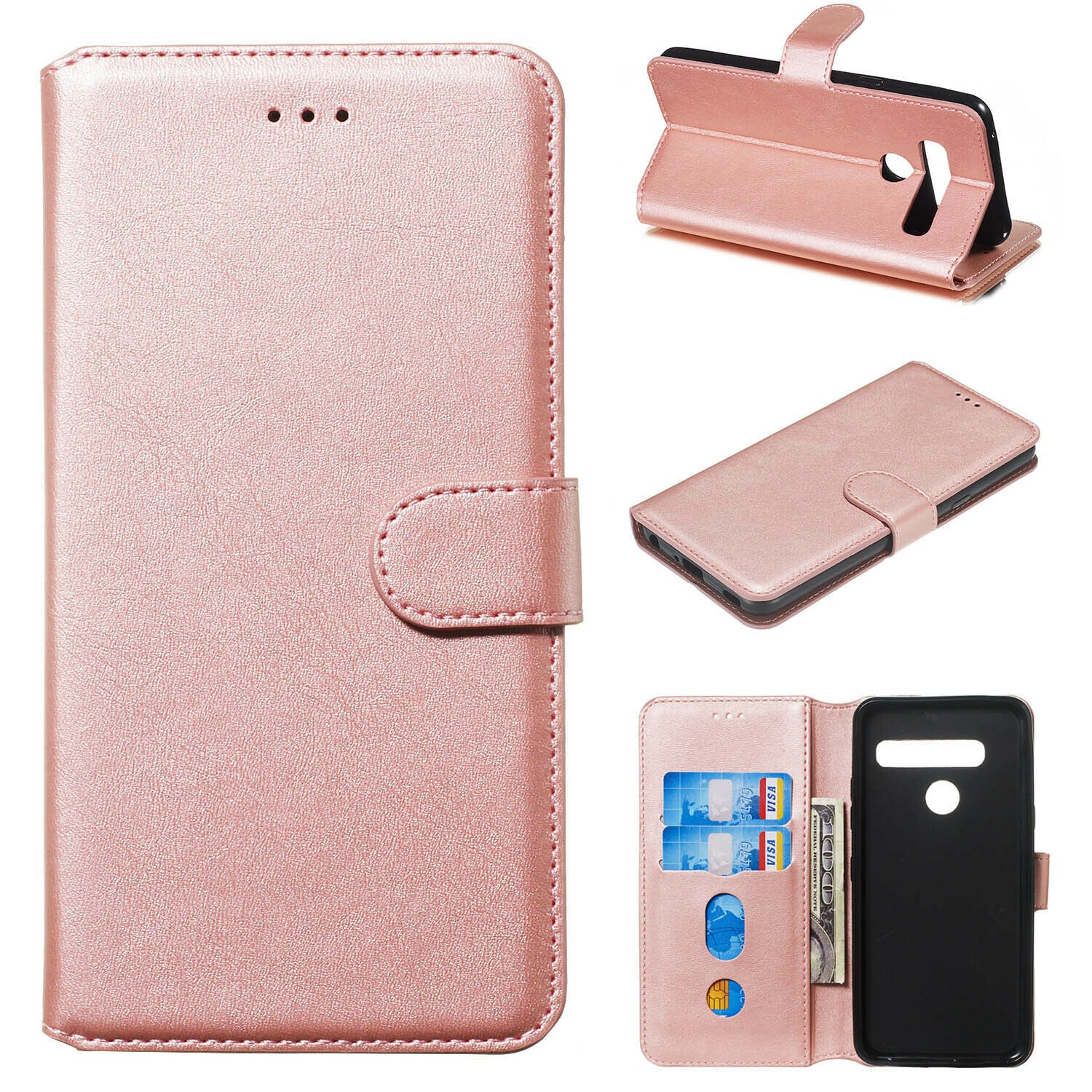 For LG V50 Luxury Wallet Leather Case Card Slots Cover