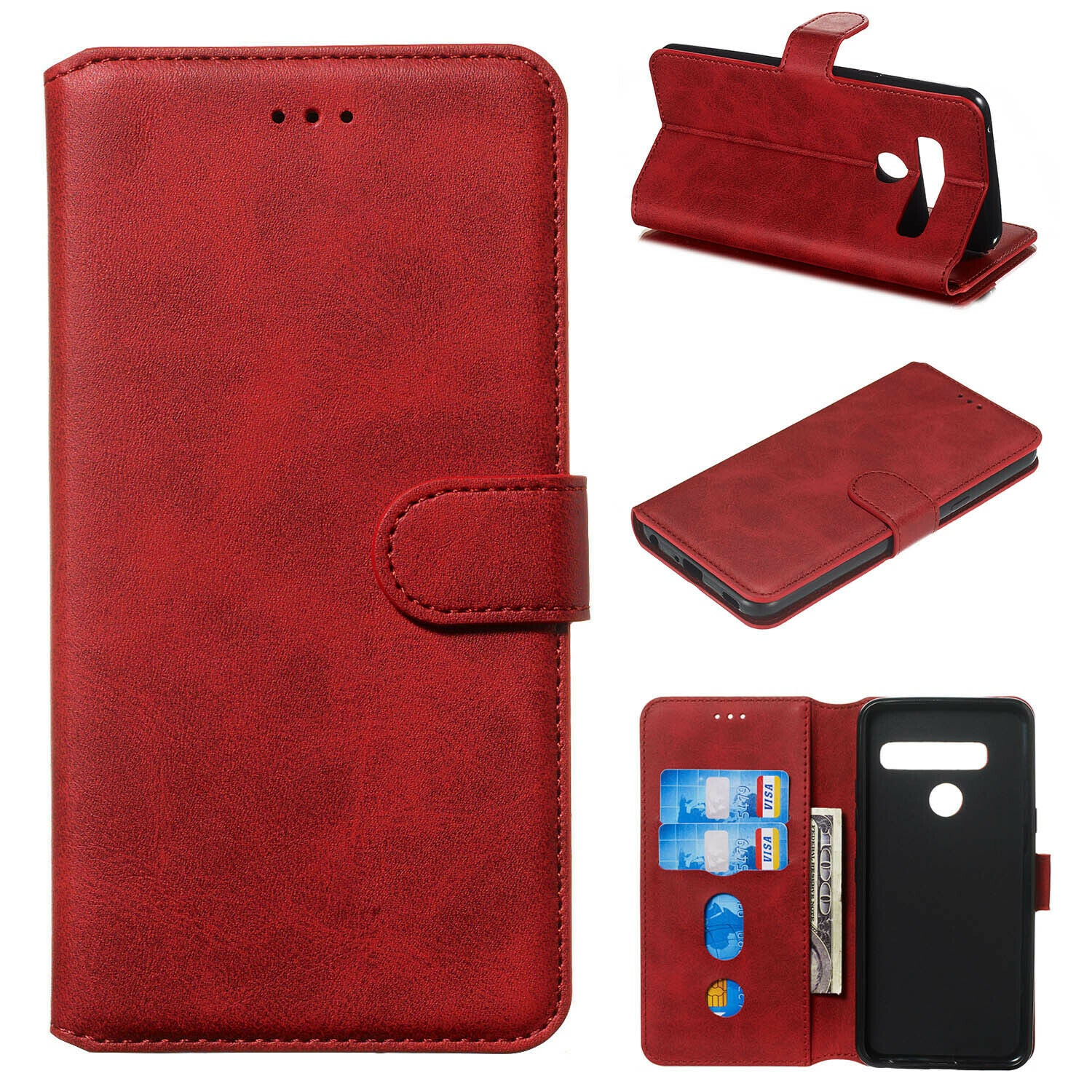 For LG  V40  Luxury Wallet Leather Case Card Slots Cover