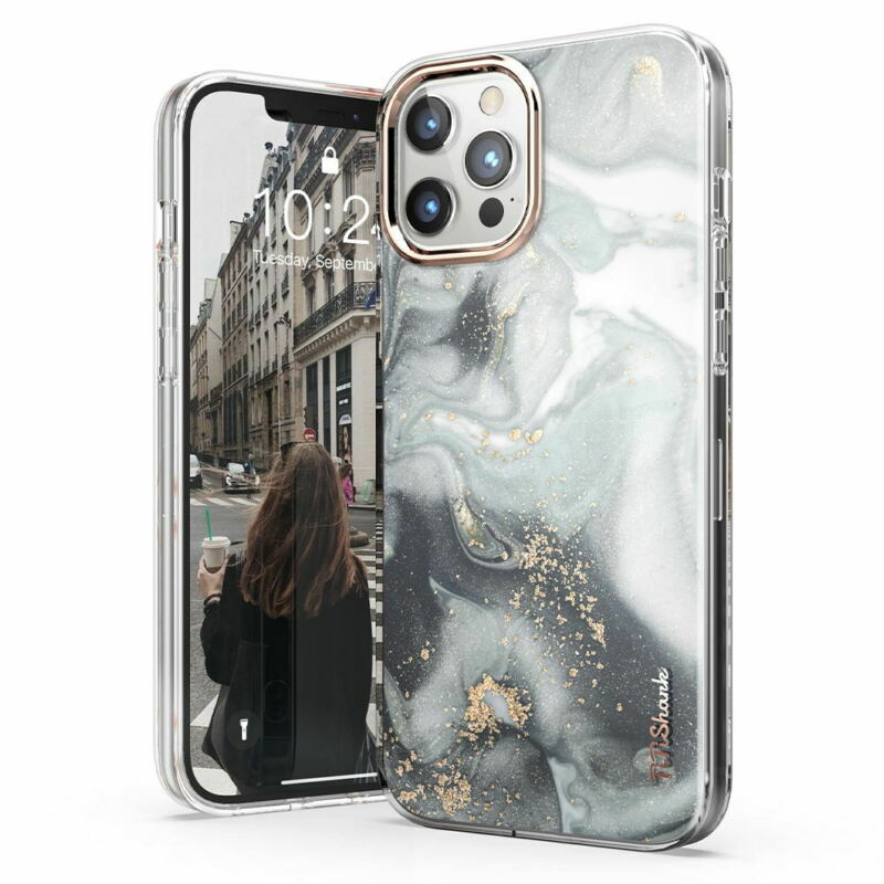 For Apple iPhone 12 6.1" Case Clear Slim Stylish Marble Shockproof Cover