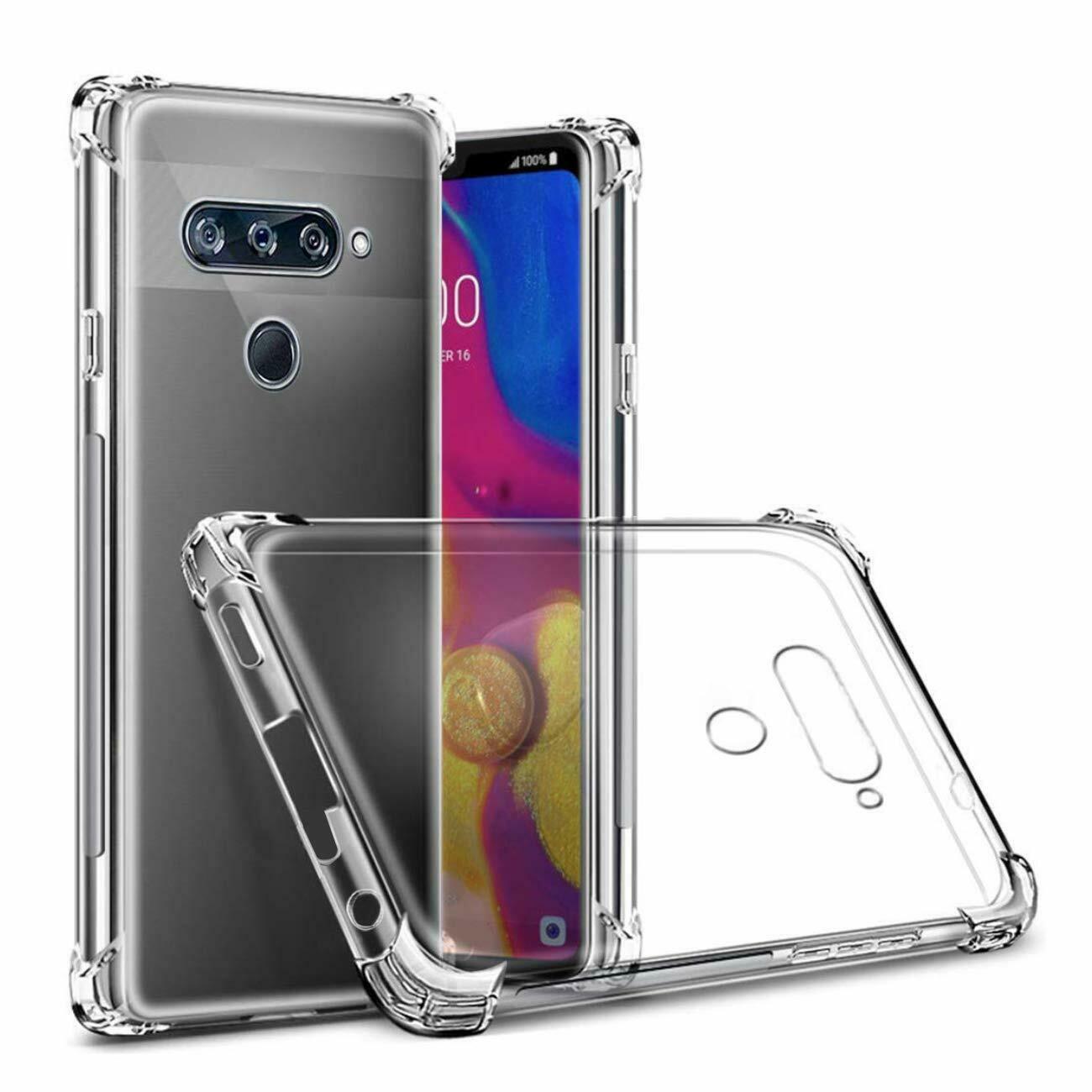 For LG V40 ThinQ Clear Case Heavy Duty Bumper Shockproof Cover