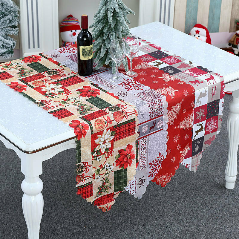 Christmas Table Runner Table Cloth Cover Home Xmas Party Table Decorations