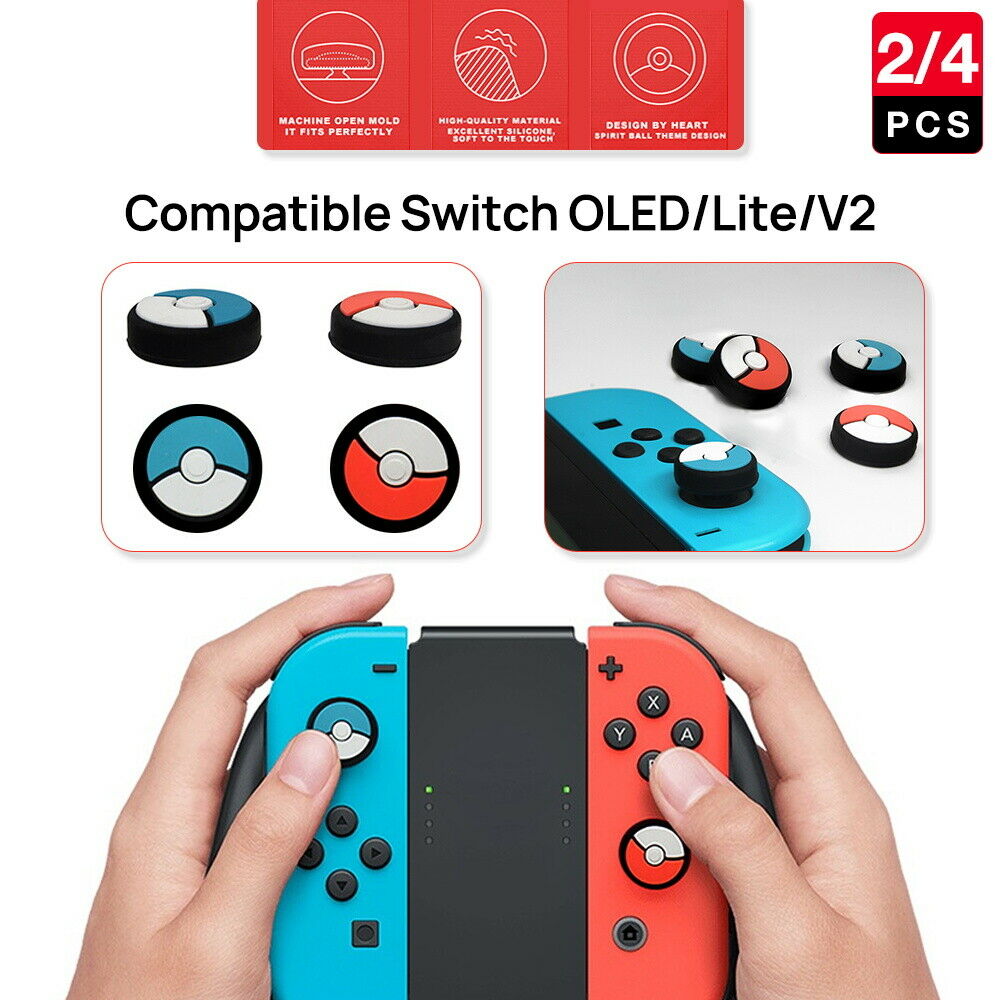 2/4x Thumb Grip Silicone Cover Case Joystick Caps For Nintendo Switch OLED Lite