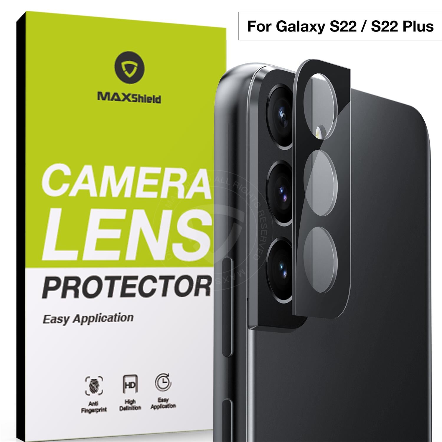 MAXSHIELD For Samsung Galaxy S22 Plus Ultra 5G Camera Lens Screen Glass Protector