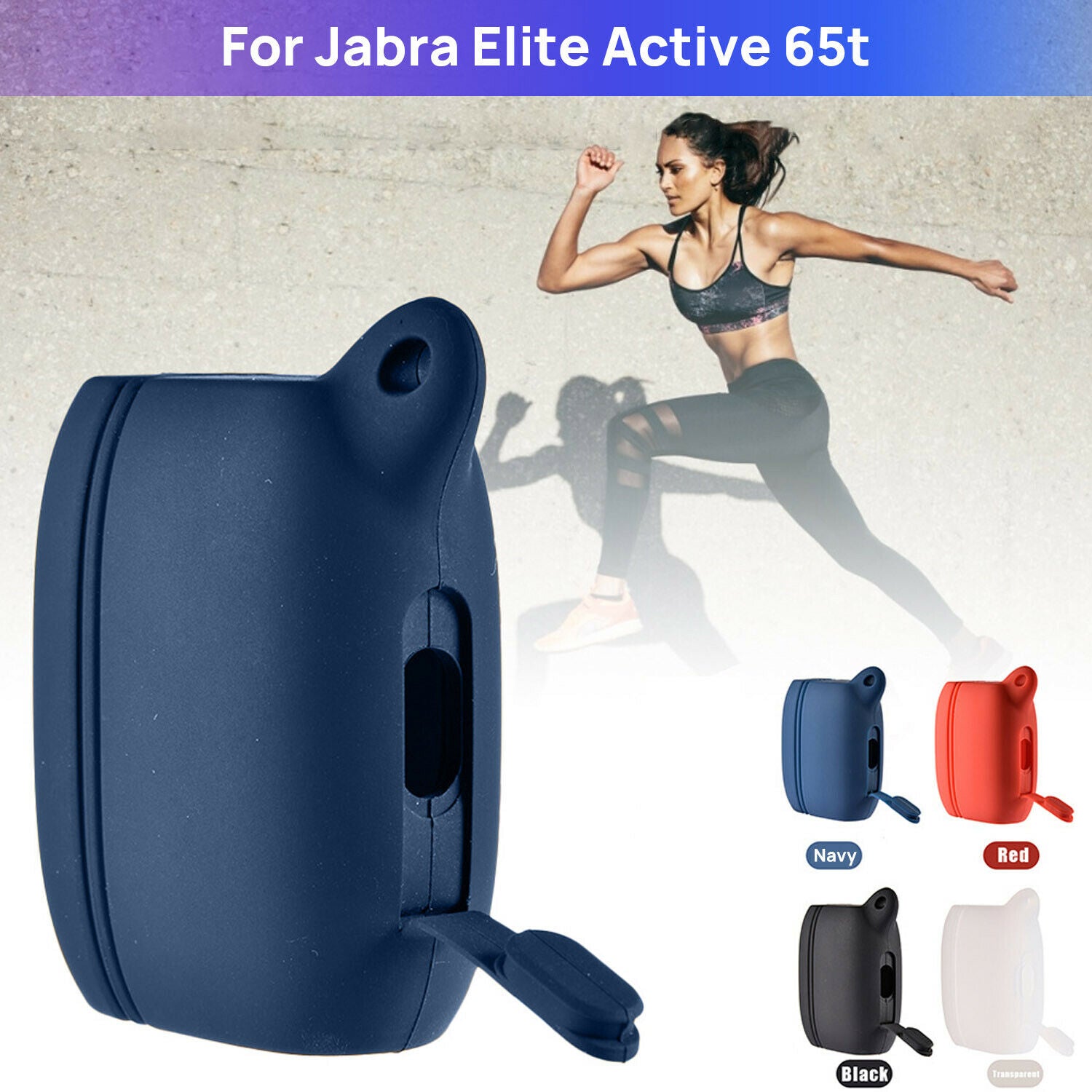 For Jabra Elite 65t Active Silicone Soft Protective Case Cover ShockProof