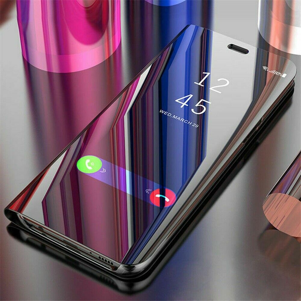 For LG V40 Case Luxury Ultra Slim Mirror View Thin Flip Stand Cover