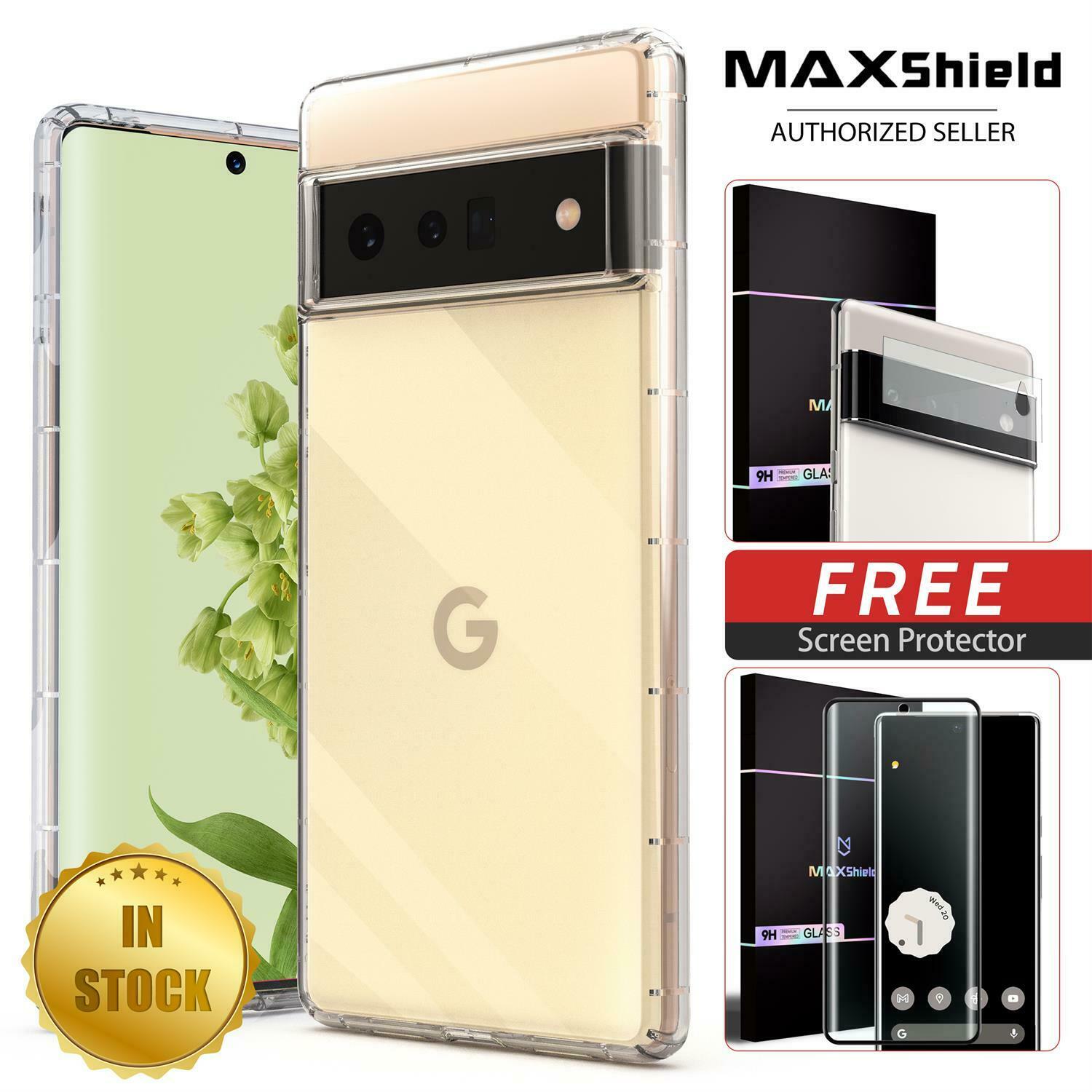 For Google Pixel 6 Pro Case Soft Silicone Clear Cover+Lens Camera Screen Protector