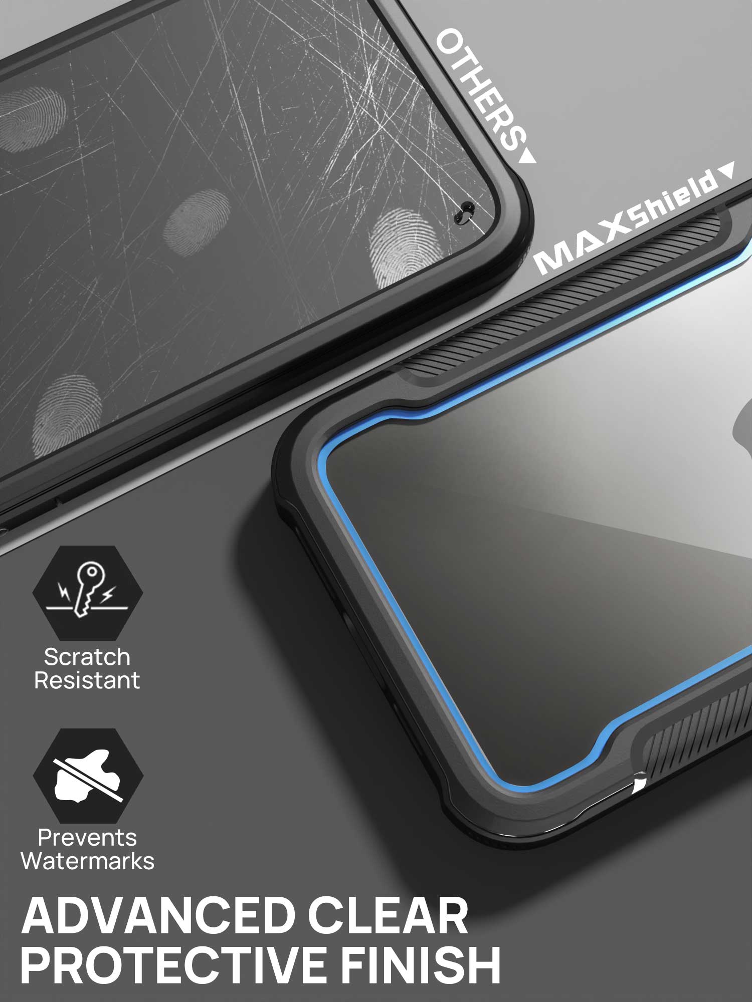 MAXSHIELD For iPhone 14 Pro Max 6.7inch Case，Heavy Duty Shockproof Clear Slim Clear Hard Case Cover
