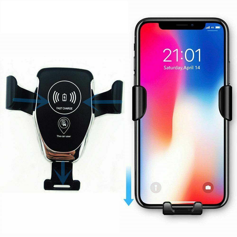 Qi Wireless Fast Charger Car Holder Gravity Mount For iPhone X XS Max S9+ Note 9
