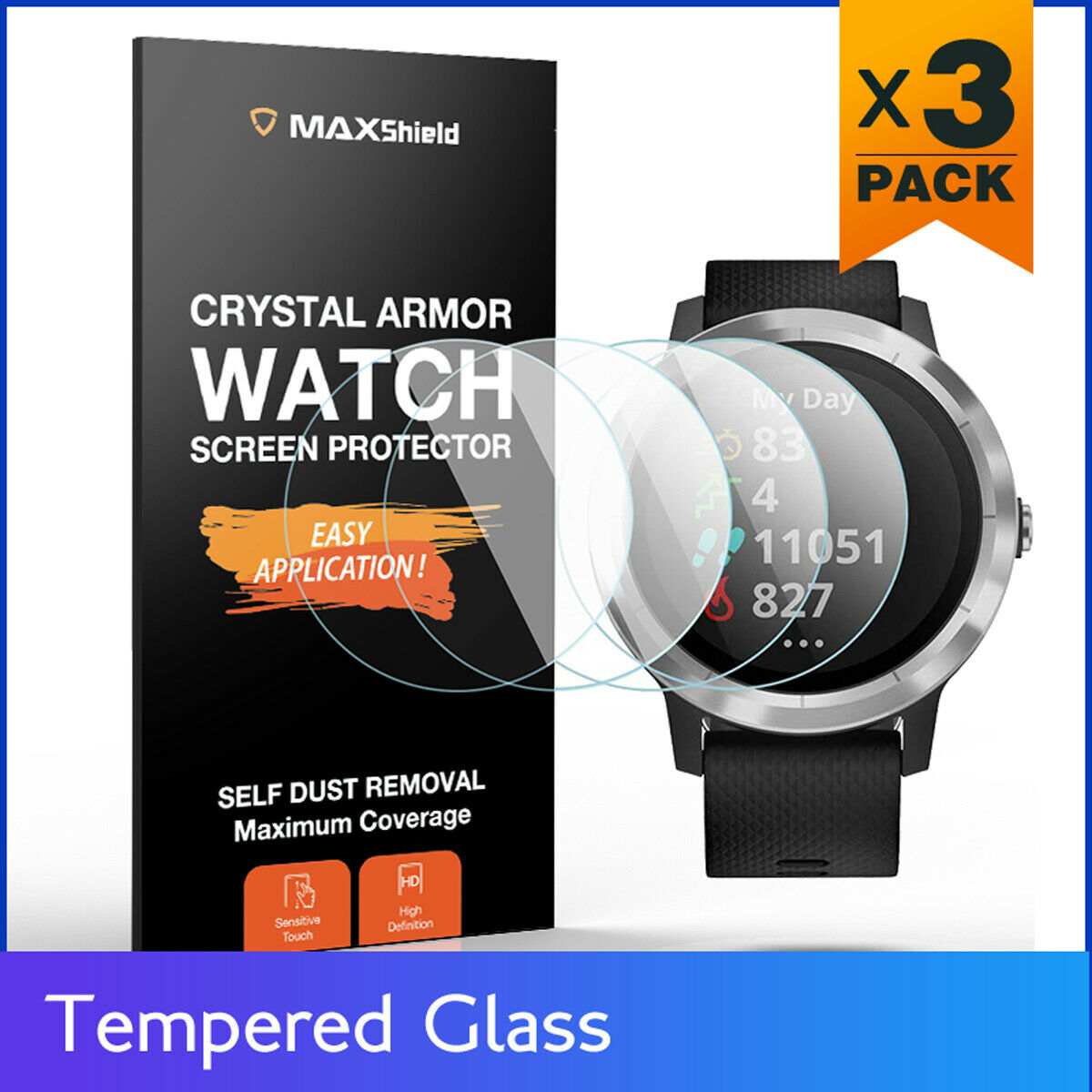 For Garmin Vivoactive 3 Sports Vivomove HR Tempered Glass Screen Protector