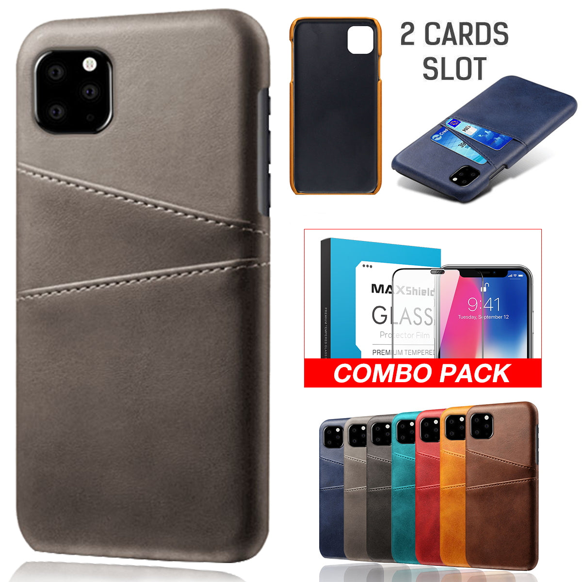 iPhone XI 11 Pro Wallet Case Leather Slim Layered Card Slot Cover