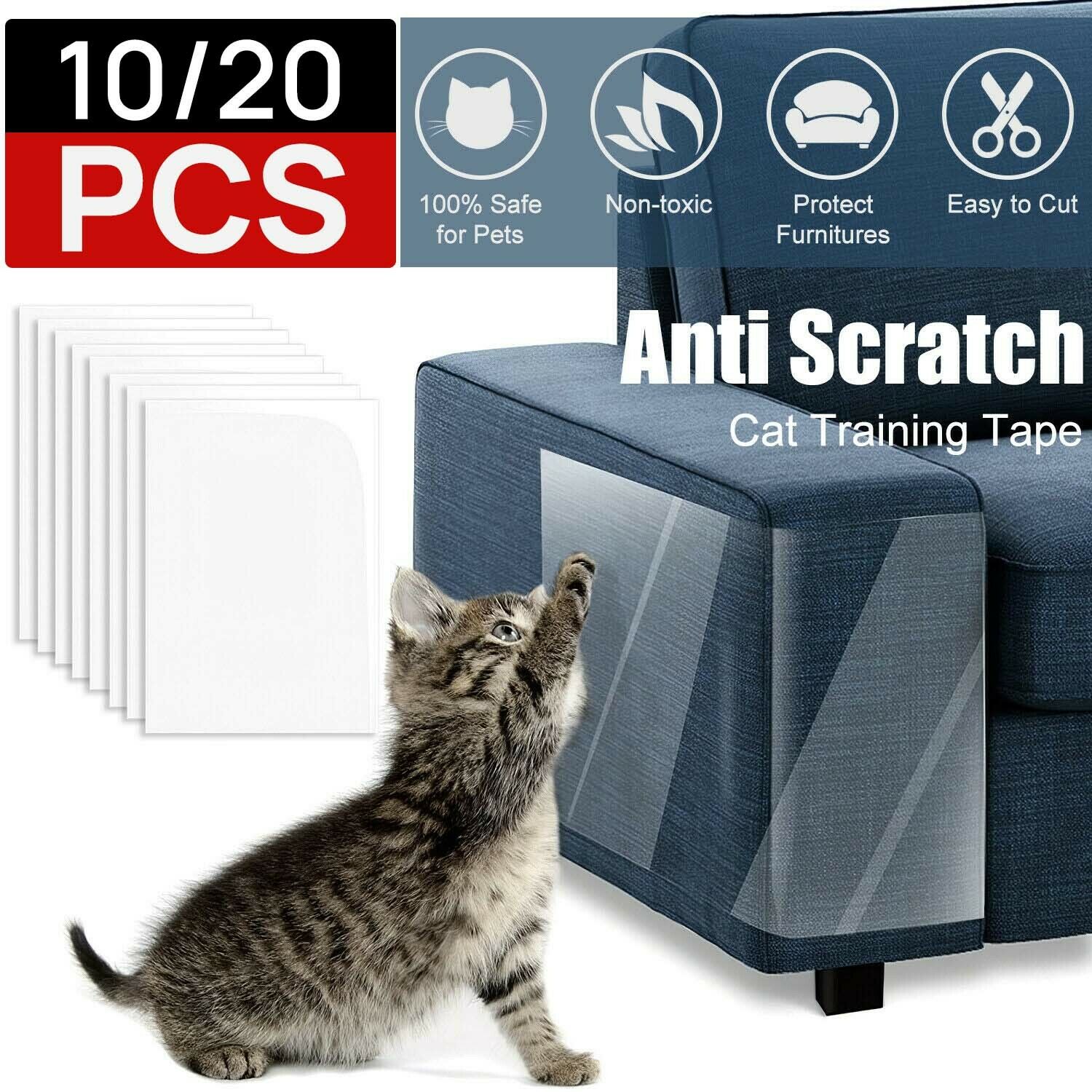10/20 Cat Couch Sofa Scratch Guard Pet Furniture Wall Anti-Scratching Protector