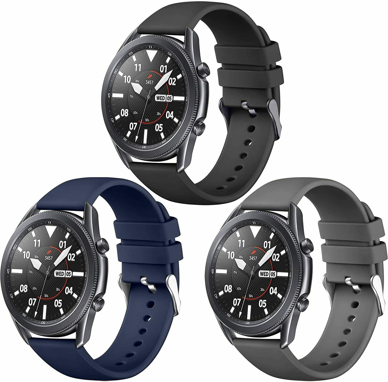 For Samsung Galaxy Watch 4 40/42/44/46mm Silicone Band Sports Strap Wristband