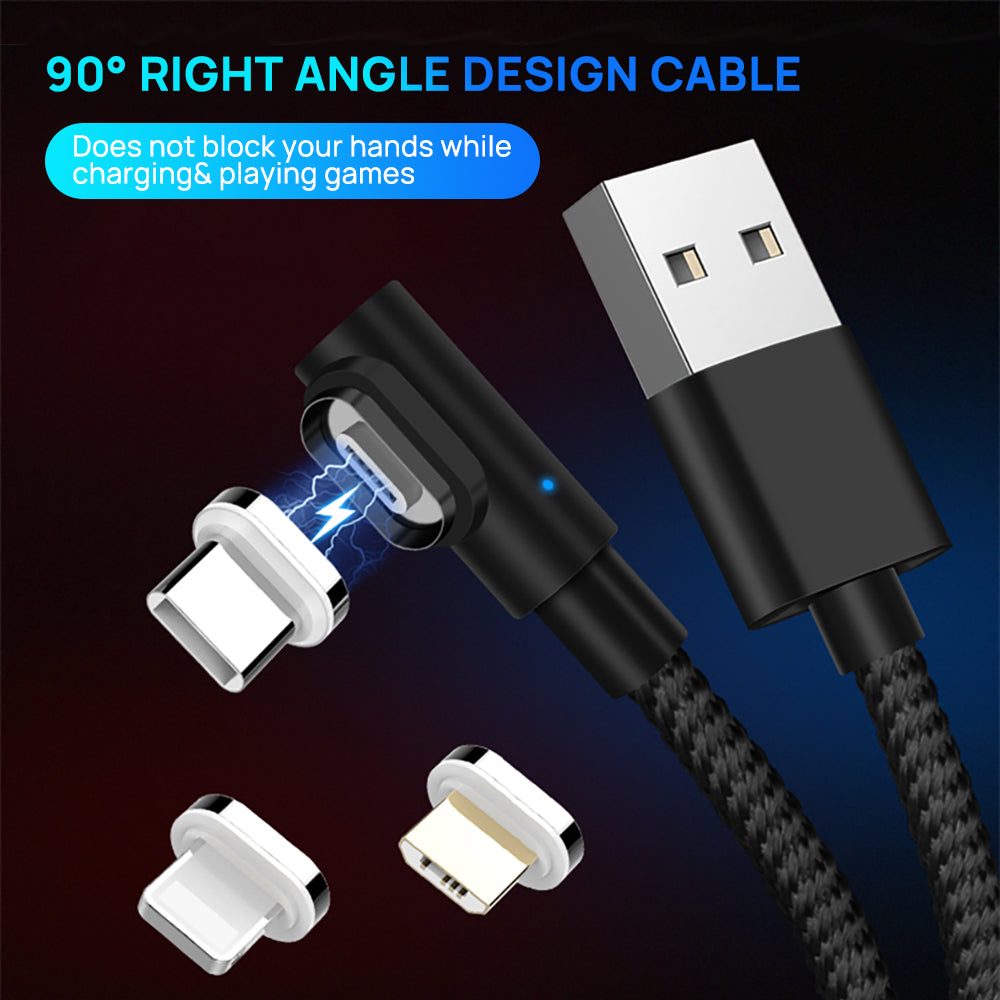90 Degree 5A Type C Magnetic Data Charging Cable Fast Charger For iPhone
