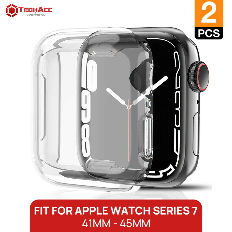 2x For Apple Watch Series 7 45/41mm Soft Full Bumper Cover Screen Protector Case