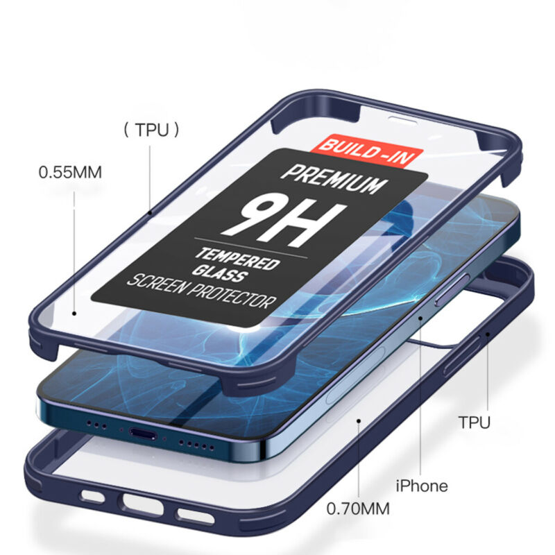For iPhone 13 Pro Max 12 11 Shockproof Heavy Duty Full Body Case Cover Glass