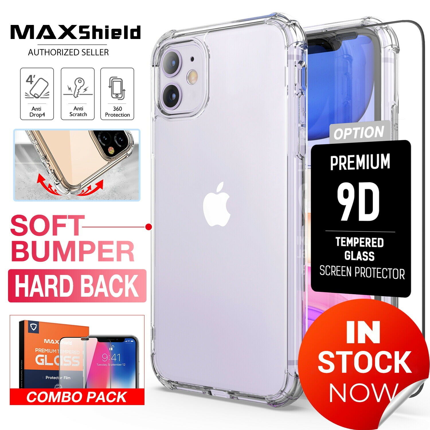 iPhone 11 Pro Max Case Clear Heavy Duty 2019 Shockproof TPU Hybrid Bumper Cover