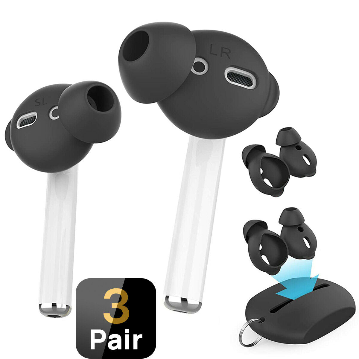 For Apple AirPods Tips + FREE Case Earpod Cover Silicone Ear Hook Earbuds
