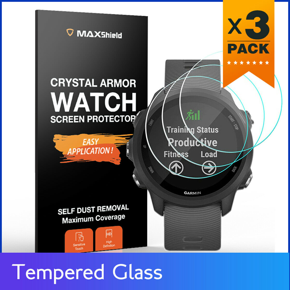 3 Pack Tempered Glass Screen Protector F Garmin Forerunner 245 Music 735 935 945