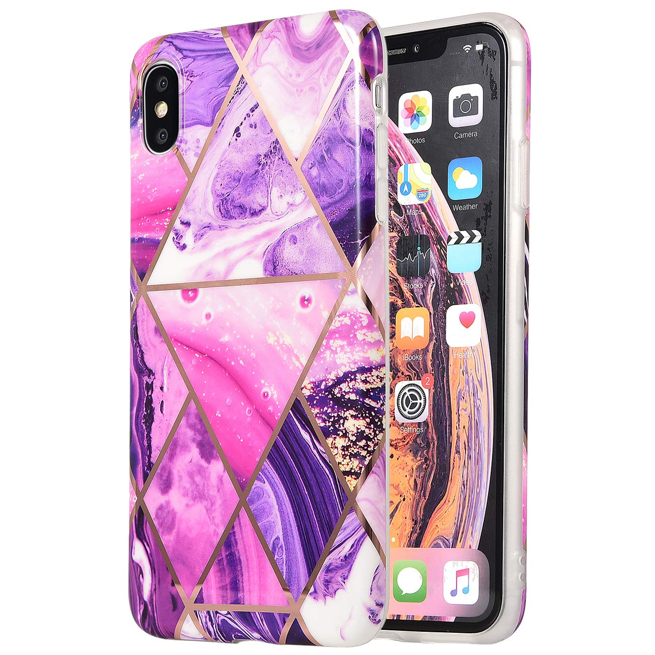 iPhone XR Case Shockproof Tough Marble Soft Cover for Apple