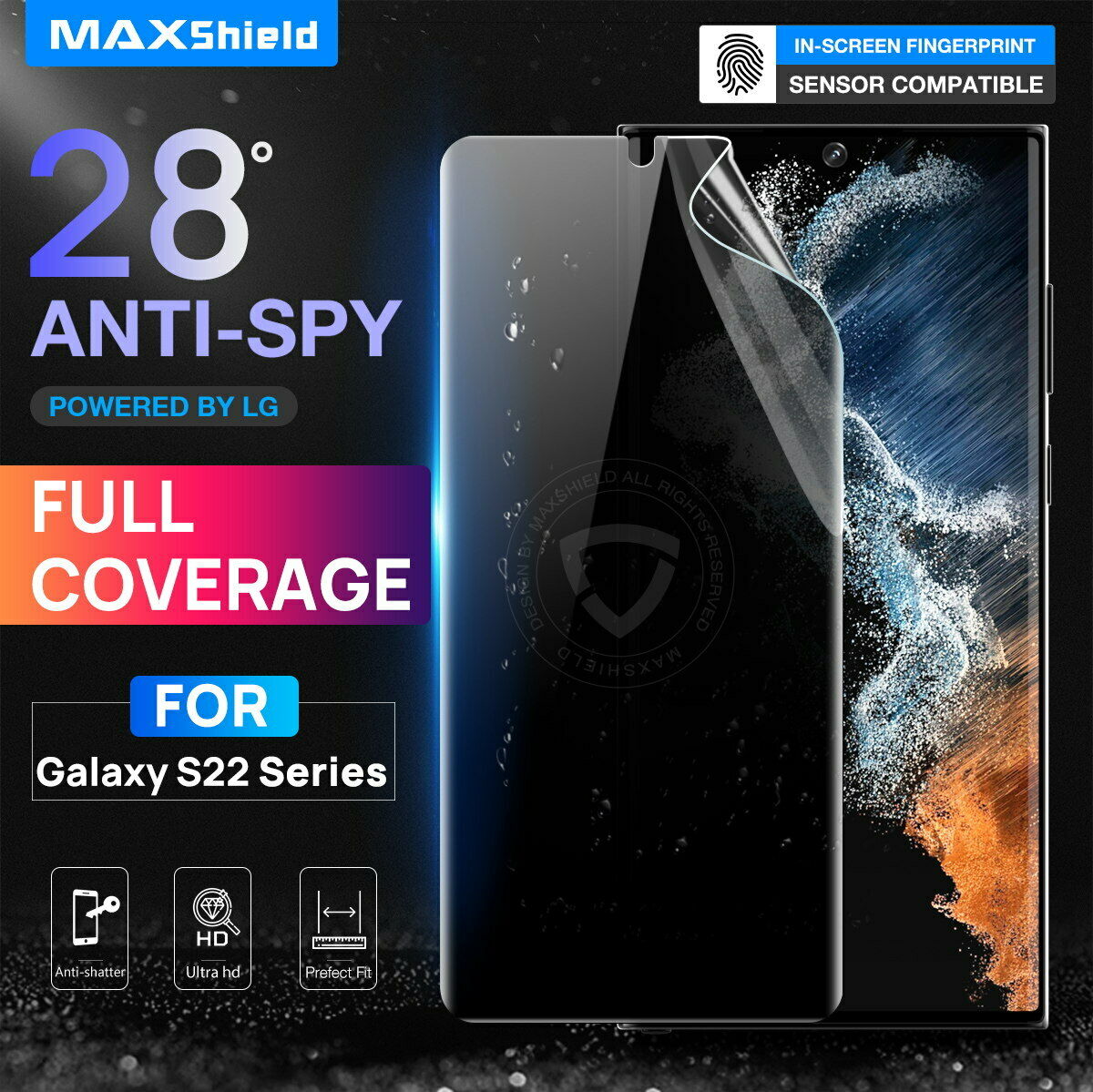 For Samsung Galaxy S22 Plus Ultra 5G Anti Spy Privacy Full Screen Protector Film
