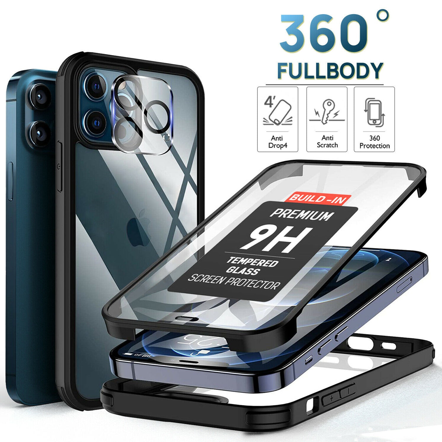 For iPhone 12 Pro Max Mini Shockproof Heavy Duty 360 Full-body Case Screen Cover