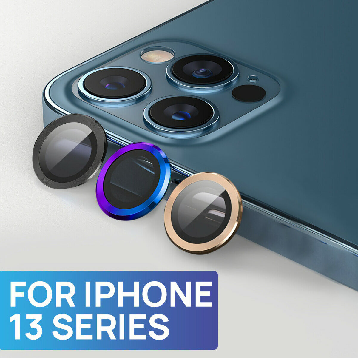 3X For iPhone 13 Pro Max Metal Camera Lens Screen Protector Tempered Glass Ring