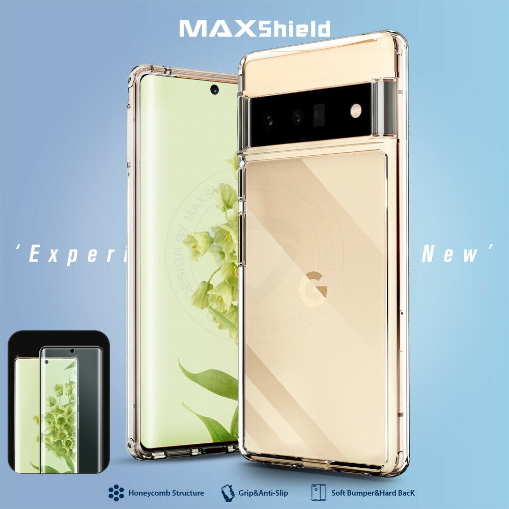 For Google Pixel 6/6 Pro Soft Clear Heavy Duty Hard Case Cover Screen Protector