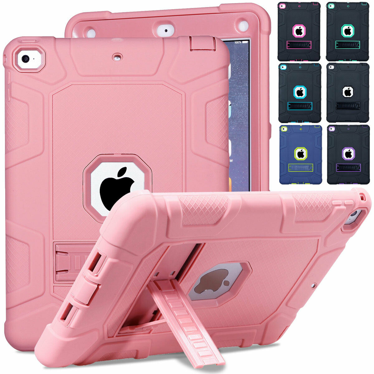 For iPad 2/3/4 Shockproof Rubber Stand Hard Case Cover