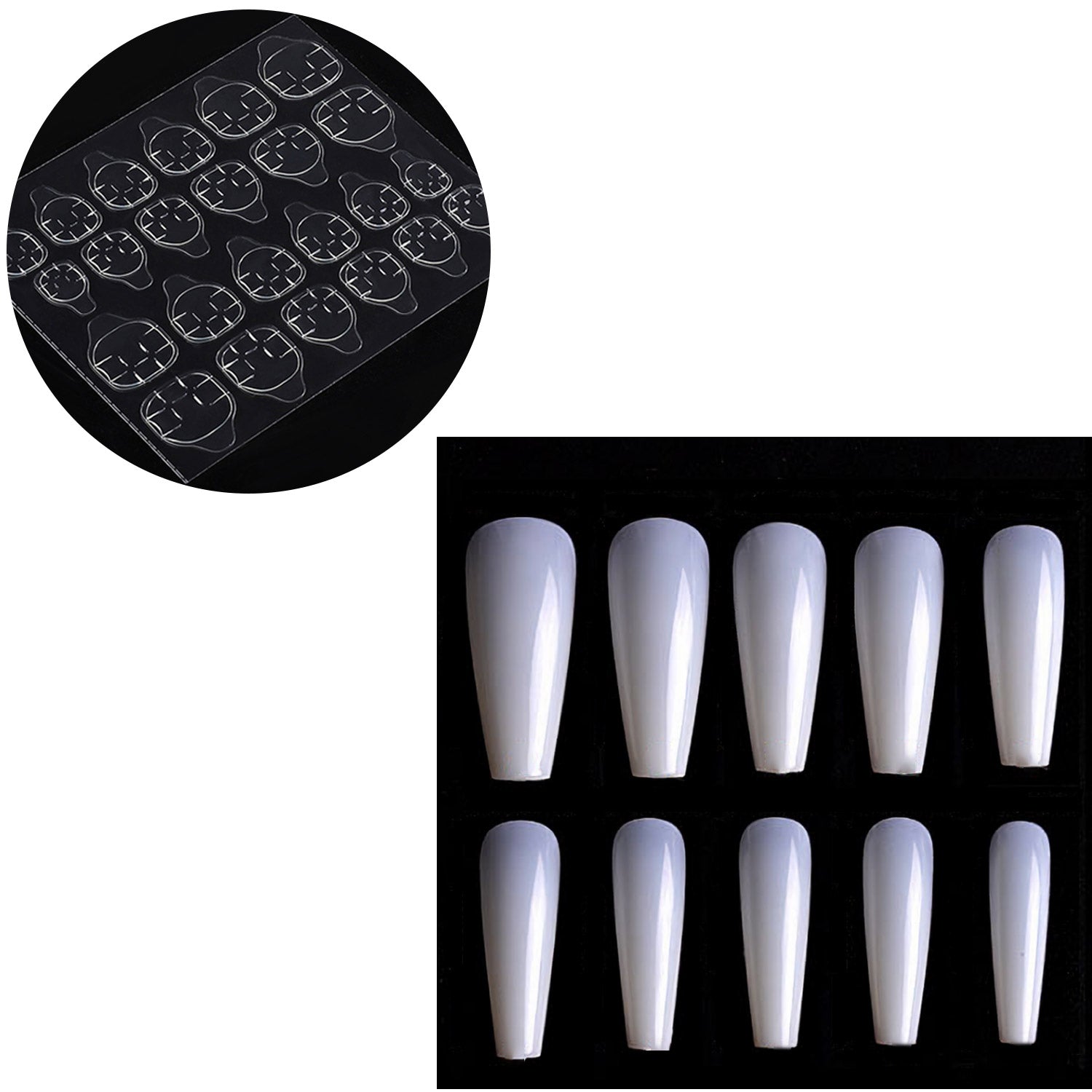 500Pcs Ballerina Nail Coffin Tips Long Art Full Cover Manicure Fake False Nails