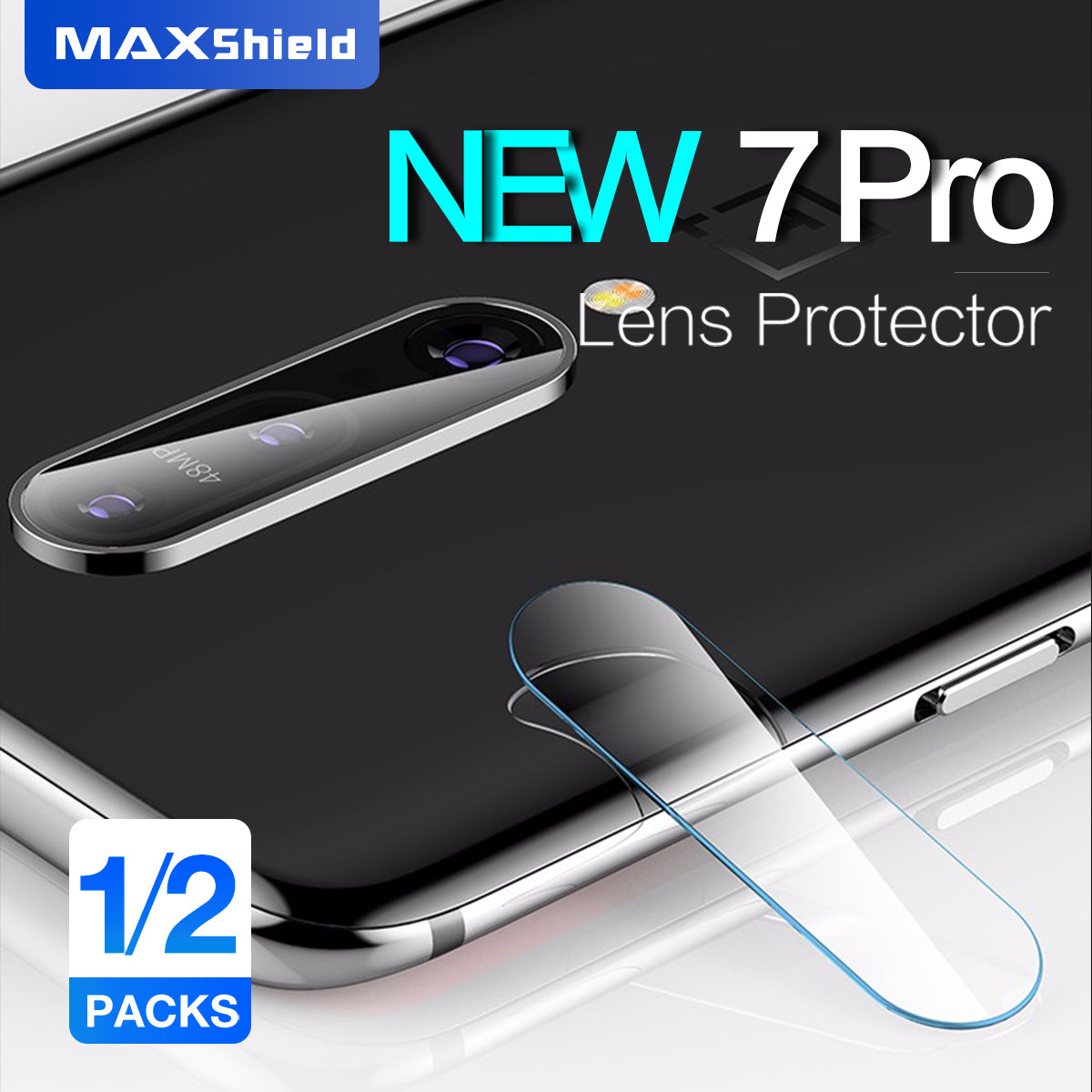 Maxshield 9H Back Camera Tempered Glass Screen Protector for Oneplus 7