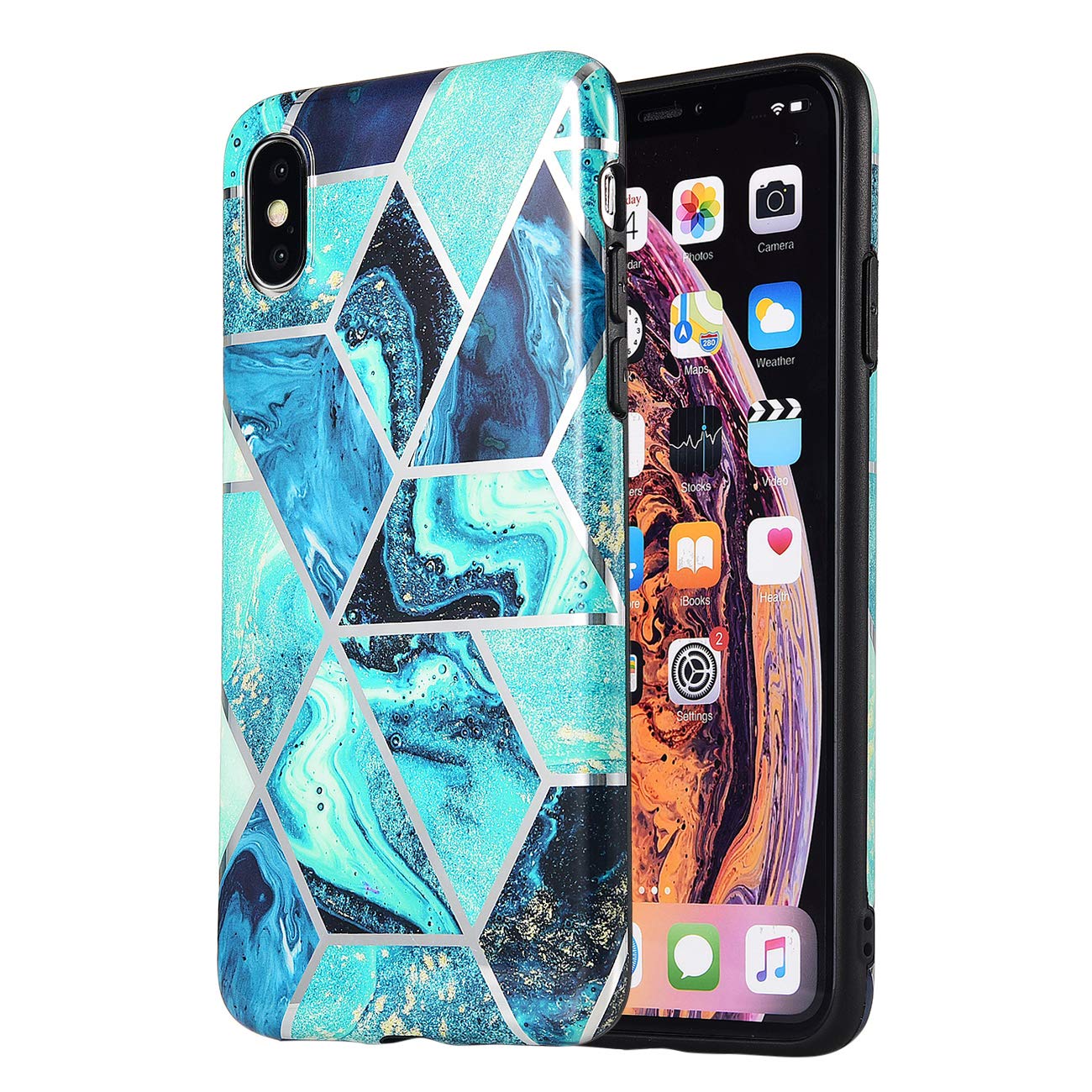 iPhone XS MAX Case Shockproof Tough Marble Soft Cover for Apple