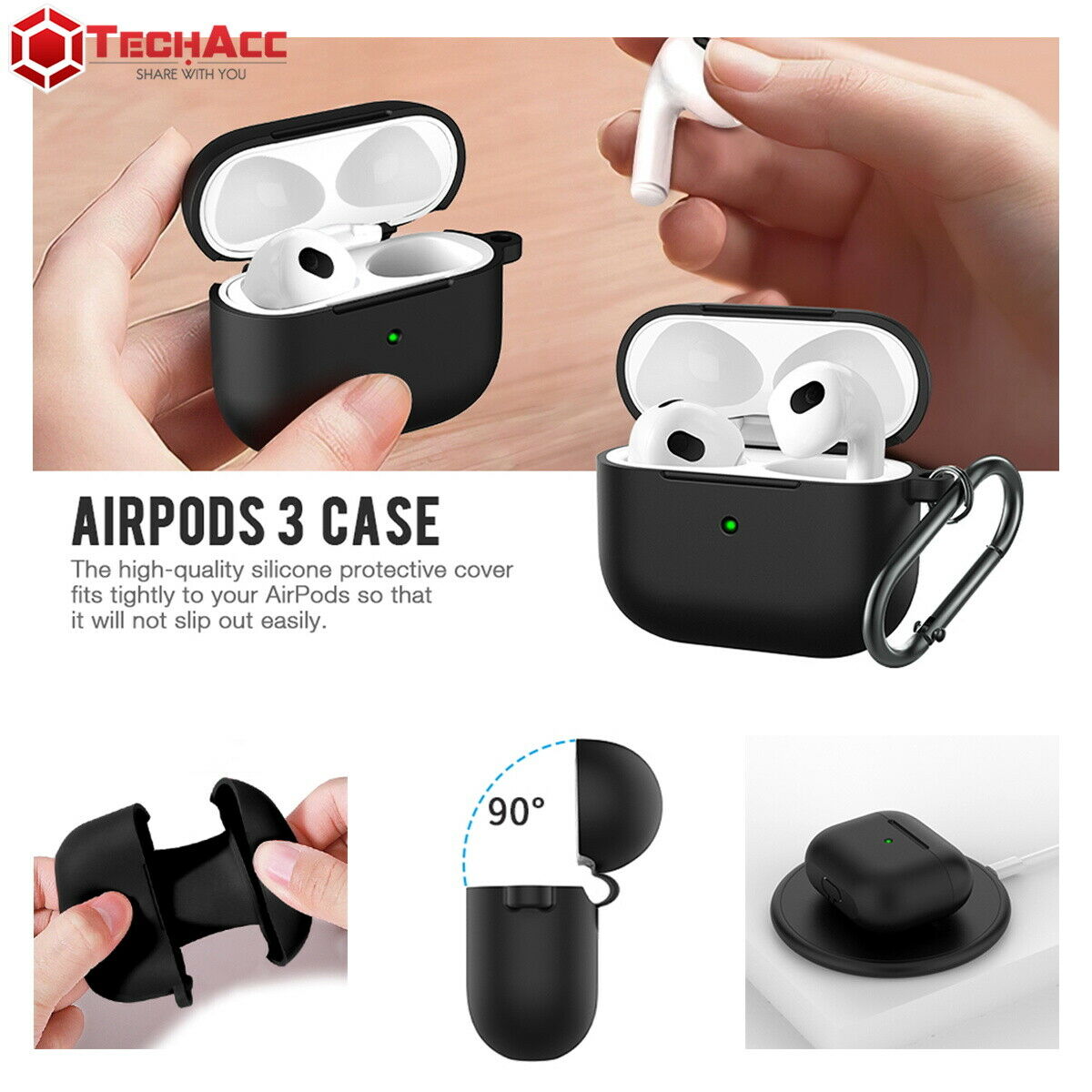 For Airpods 3 Protective Cover 2021 Soft Silicone Shock-absorbing Case Protector