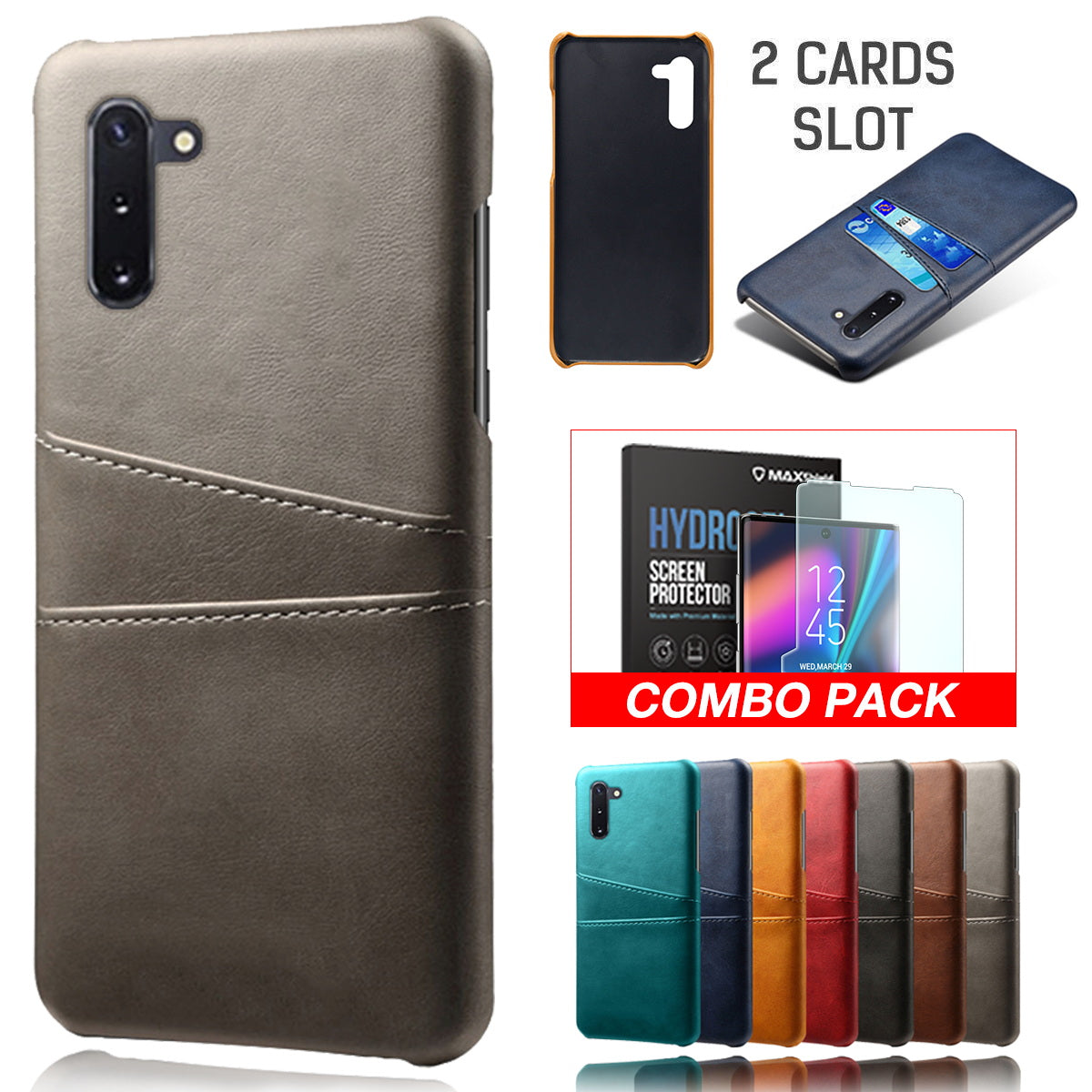 For Samsung Galaxy Note 10 Leather Cards Wallet Case Cover
