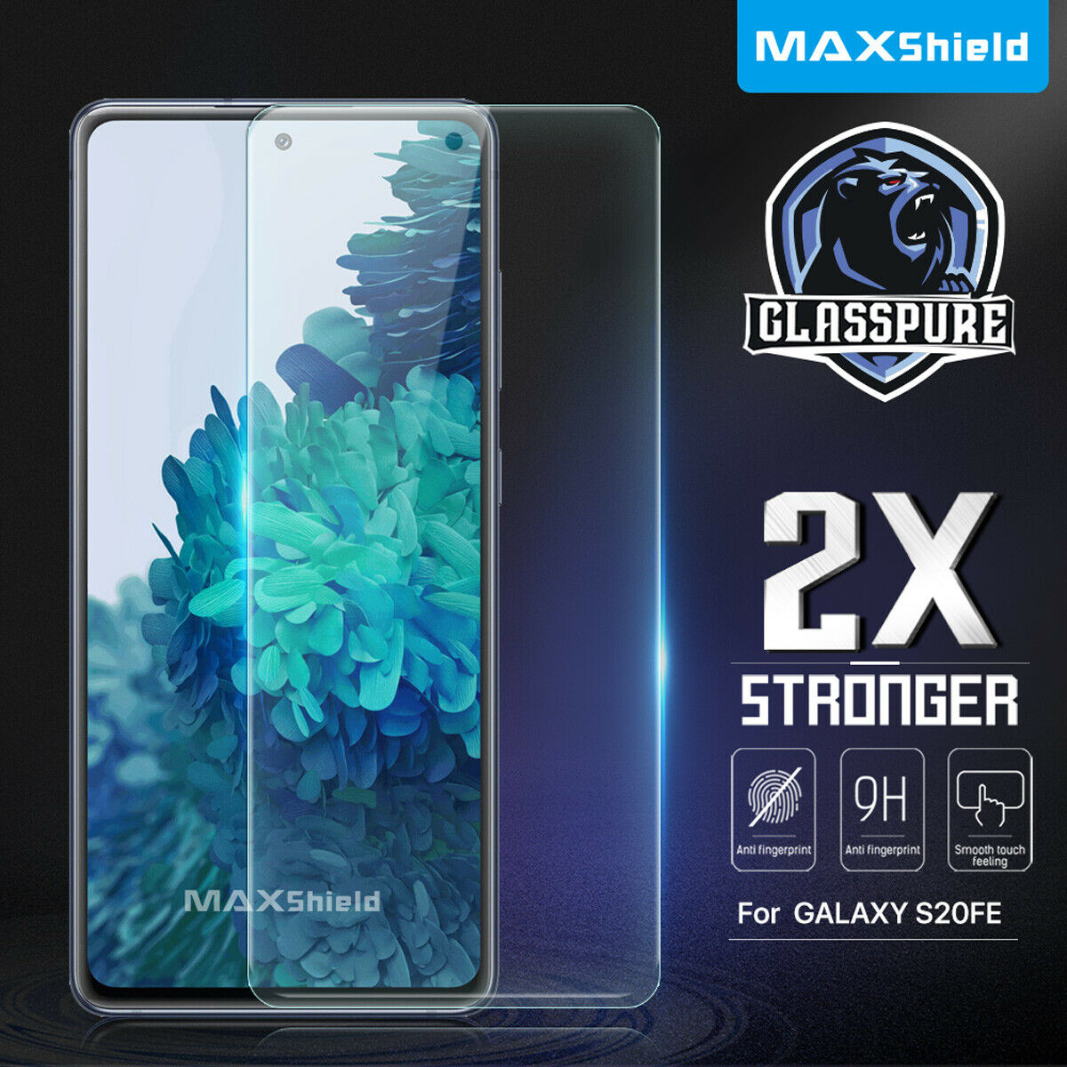 For Galaxy S20 FE 5G Screen Protector Maxshield Tempered Glass Screen Protector
