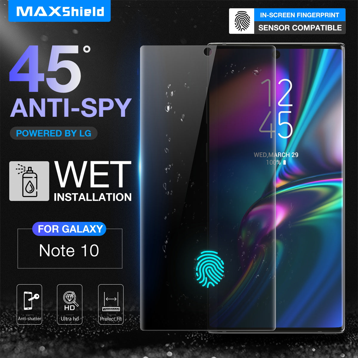 Anti Spy Privacy Film CaseFriendly Screen Protector For Galaxy Note 10 Plus