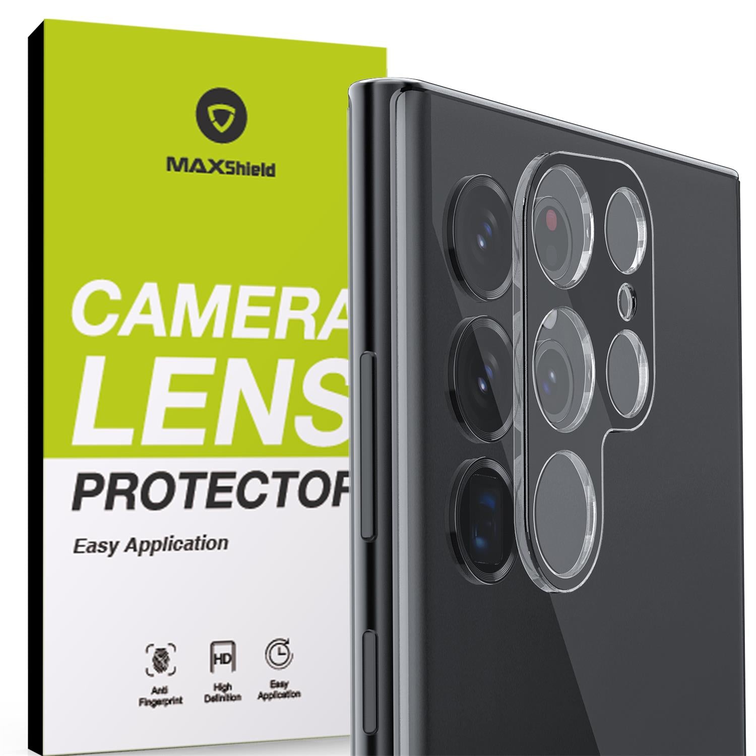 MAXSHIELD For Samsung Galaxy S22 Plus Ultra 5G Camera Lens Screen Glass Protector