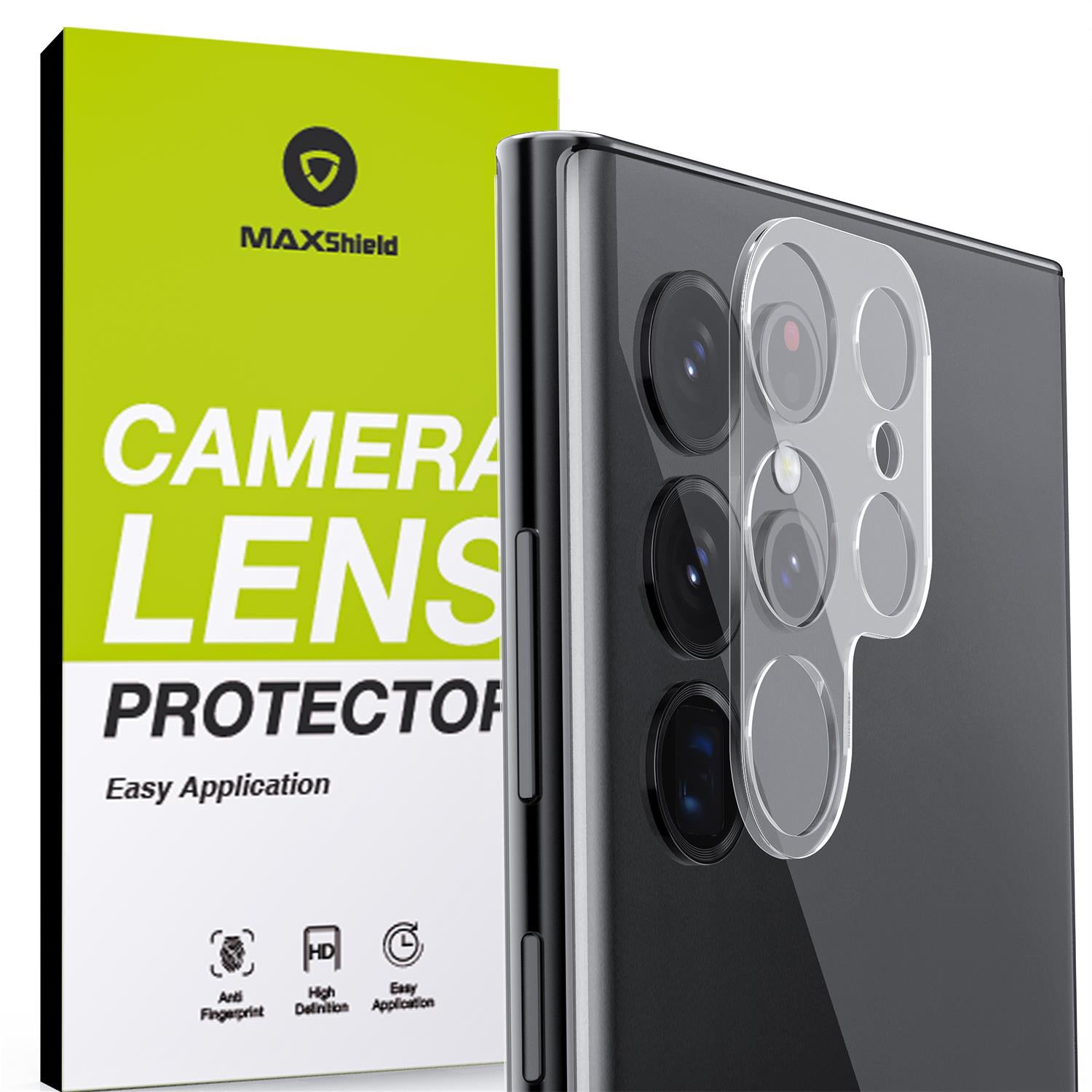 MAXSHIELD For Samsung Galaxy S22 Plus Ultra 5G Camera Lens Screen Glass Protector