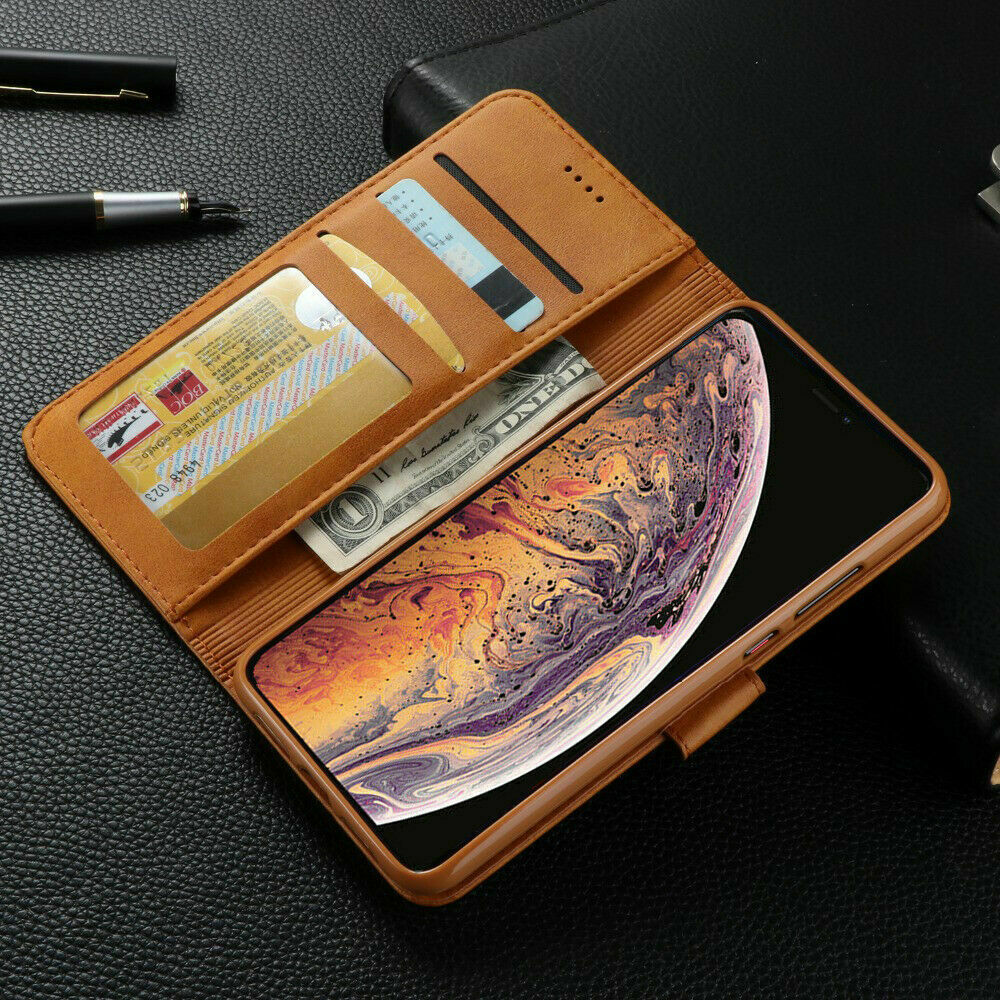 Galaxy A70 Wallet Leather Case Flip Magnetic Card Slot Cover-Grey