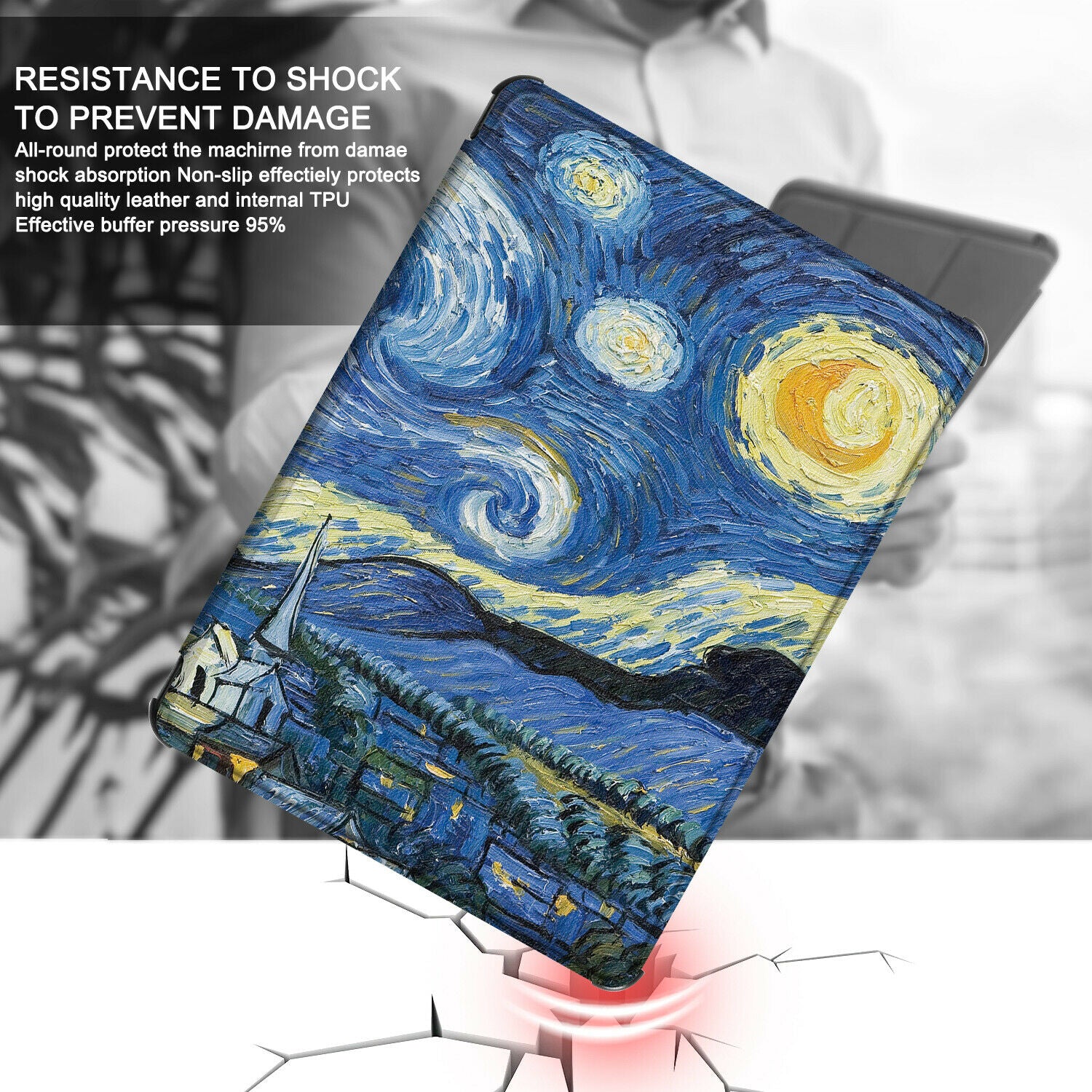 New Amazon Kindle 2019 10th 6" Inch Case Smart Flip Leather Back Slim Cover-StarSky