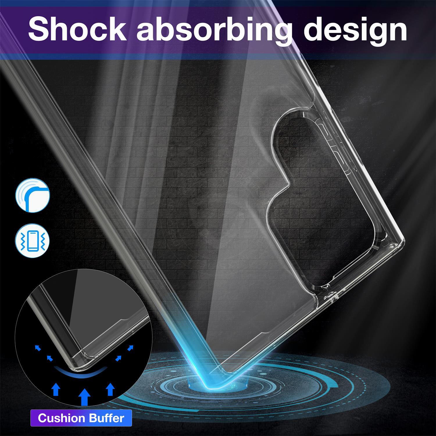 For Samsung Galaxy S22 Ultra Case Crystal Clear Shockproof Slim Case Cover