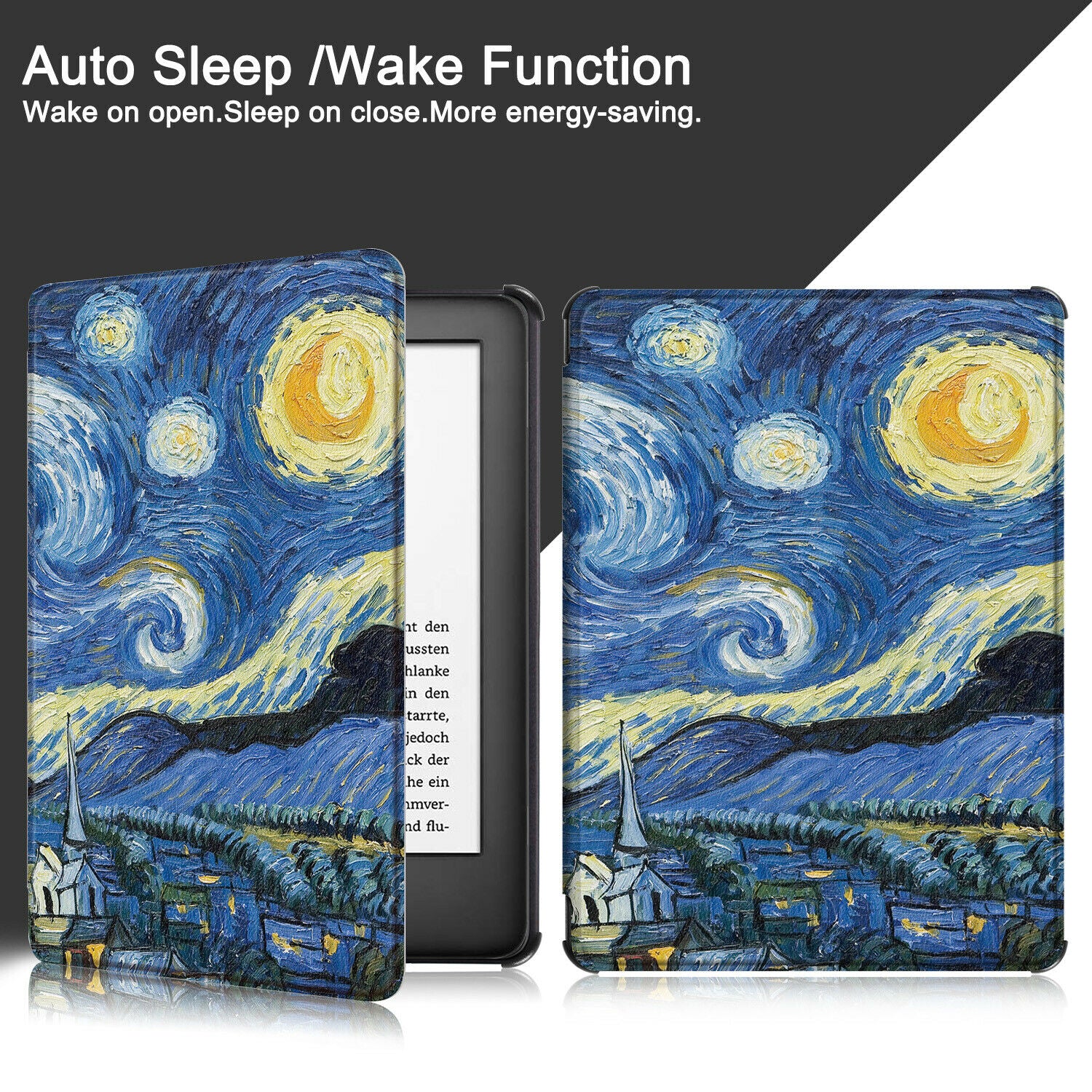 New Amazon Kindle 2019 10th 6" Inch Case Smart Flip Leather Back Slim Cover-StarSky