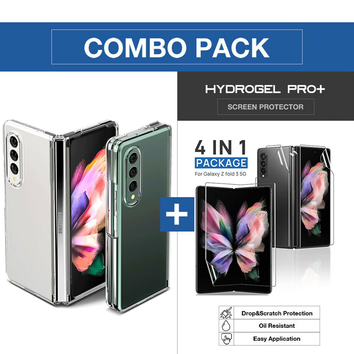 For Samsung Galaxy Z Fold 3 5G Case Premium Clear Heavy Duty Shockproof Cover