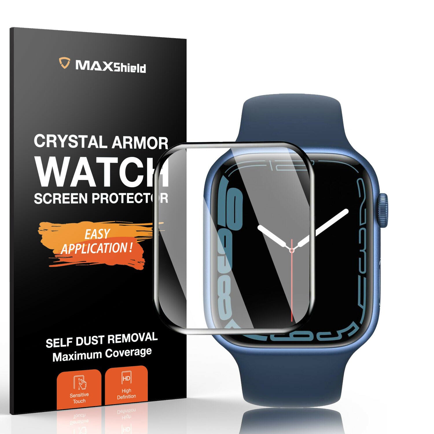2X MAXSHIELD For Apple Watch Series 7 45/41mm Glass Full Cover Screen Protector