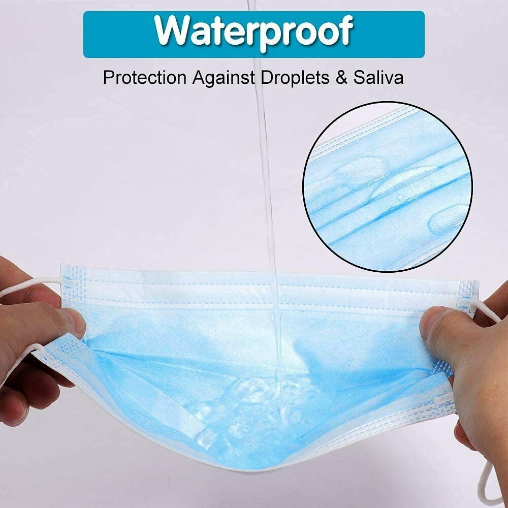 100Pc Disposable Face Mask Protective Masks 3 layer Meltblown Filter General Use